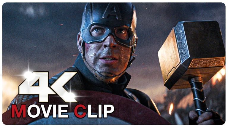 Captain America Lifts Thor’s Hammer Mjolnir Scene