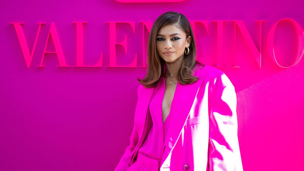 Zendaya Is Pretty In Neon Pink At Valentino’s Paris Fashion